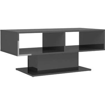 SHUMEE Konferenčný stolík sivý vysoký lesk 103,5 × 50 × 44,5 cm drevotrieska, 806830