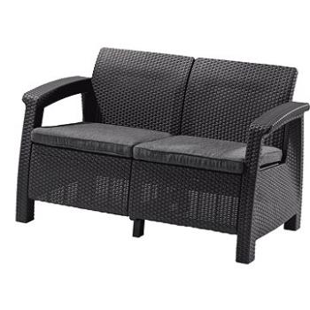 KETER Lavica záhradná CORFU LOVE SEAT, grafit 128 cm (206211)