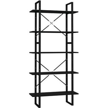 Shumee s 5 policami čierna 80 × 30 × 175 cm drevotrieska, 3081989