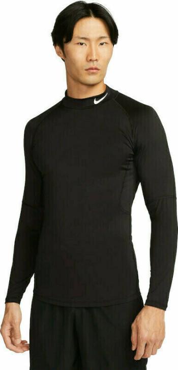 Nike Dri-Fit Fitness Mock-Neck Long-Sleeve Top Black/White M Termo Oblečenie