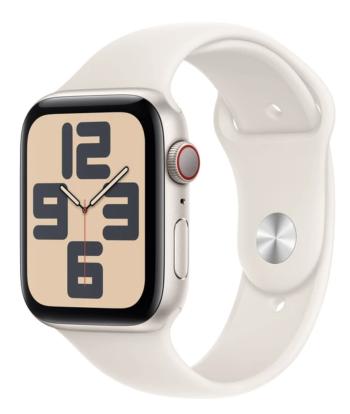 APPLE Watch SE (2024) Cellular 44mm Hviezdne biely hliník s hviezdne bielym športovým remienkom M/L