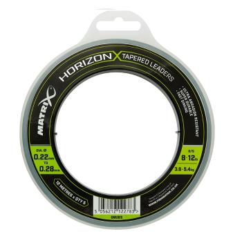 Matrix šokový vlasec horizon x tapered leaders - priemer 0,22-0,28 mm / nosnosť 3,6-5,4 kg