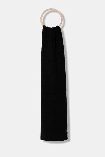 Vlnený šál Calvin Klein čierna farba, jednofarebný, LV04D8066G