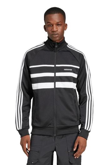 Mikina adidas Originals First Tracktop pánska, čierna farba, s nášivkou, JP1046