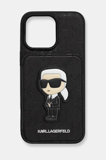 Puzdro na mobil Karl Lagerfeld iPhone 15 Pro Max čierna farba, KLHCP15XSAKKNSCK