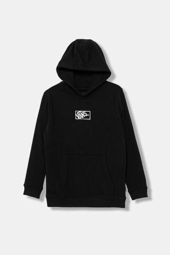 Detská mikina Vans BY BLOCKED BOX PO HOODIE čierna farba, s kapucňou, s nášivkou, VN000RBDBLK1