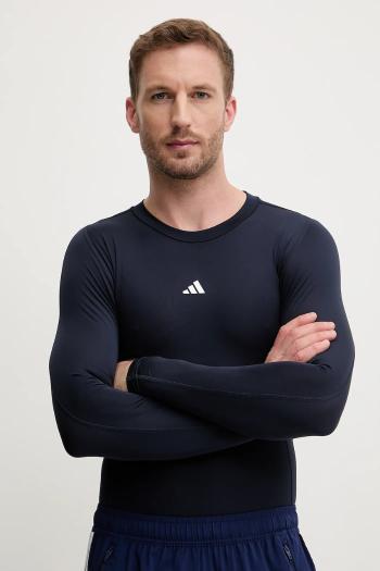 Tréningové tričko s dlhým rukávom adidas Performance Techfit tmavomodrá farba, jednofarebné, JE6705