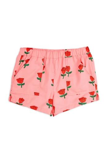 Detské bavlnené šortky Mini Rodini Roses ružová farba, vzorované, 2513011328