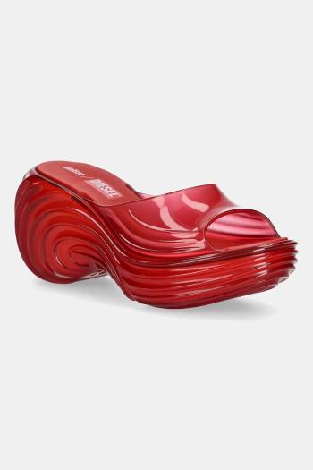 Šľapky Melissa MELISSA PLATFORM DIESEL AD červená farba, na platforme, M 36152