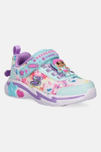 Detské tenisky Skechers SNUGGLE SNEAKS tyrkysová farba, 302214L