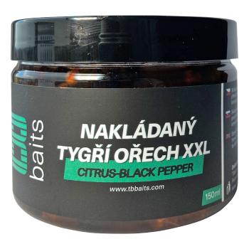 Tb baits nakladaný tigrí orech xxl 150 ml - citrus - black pepper