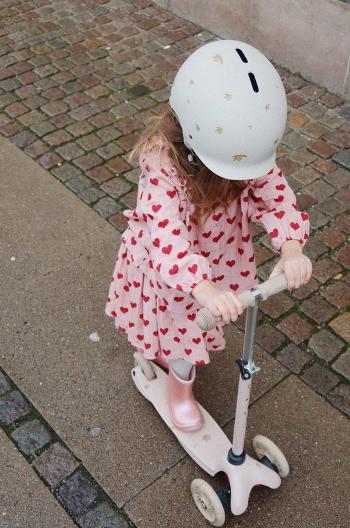 Detská bavlnená blúzka Konges Sløjd COCO FRILL SHIRT GOTS ružová farba, vzorovaná, KS101462