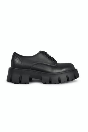 Poltopánky Altercore DEIDRA VEGAN BLACK PATENT dámske, čierna farba, na platforme