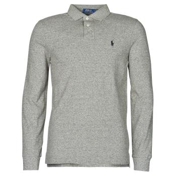 Polo Ralph Lauren  POLO AJUSTE DROIT EN COTON BASIC MESH LOGO PONY PLAYER  Polokošele s dlhým rukávom Šedá