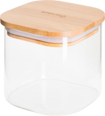 Tárolóedény Siguro Bamboo ételtároló doboz, 0,6 l, 9,8 x 10 x 10 cm
