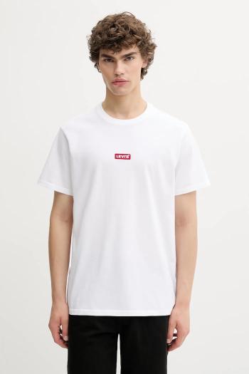 Bavlnené tričko Levi's pánske, biela farba, s potlačou, 79554