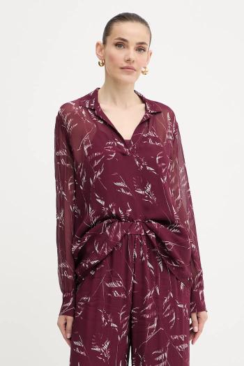 Blúzka Armani Exchange bordová farba, vzorovaná, XW001019 AF12051