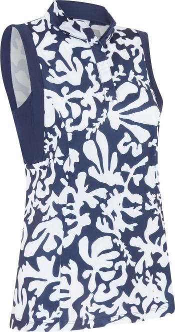 Callaway Abstract Floral Sleeveless Womens Peacoat L Polo košeľa