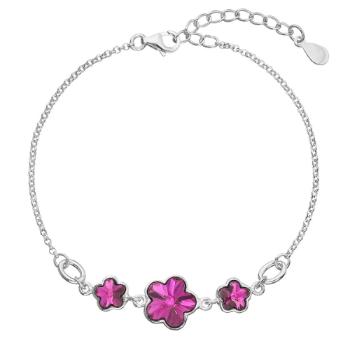 Evolution Group Strieborný náramok s fuchsiovými kryštálmi Swarovski 33112.3 fuchsia