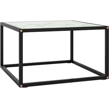 SHUMEE Konferenčný stolík čierny s bielym mramorovým sklom 60 × 60 × 35 cm, 322873