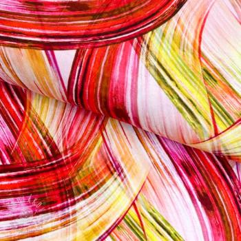 Úplet VISCOSE LYCRA HEAVY Crisscrossing waves peach digital print