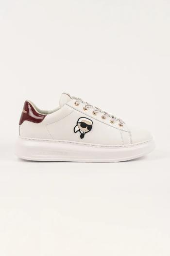Kožené tenisky Karl Lagerfeld KAPRI MENS biela farba, KL52530N