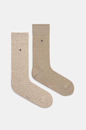 Ponožky Tommy Hilfiger 2-pak pánske, béžová farba, 701230780