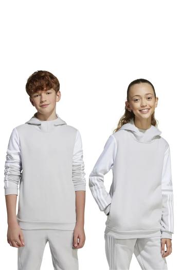 Detská mikina adidas Performance šedá farba, s kapucňou, vzorovaná, JD4808