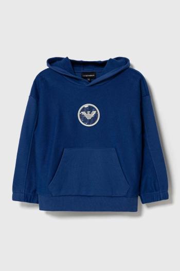 Detská mikina Emporio Armani s kapucňou, jednofarebná