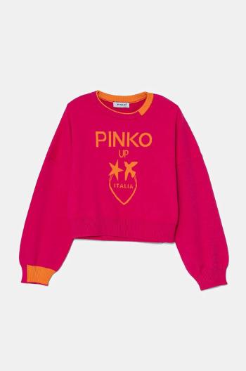 Detský sveter Pinko Up ružová farba, tenký, F4PIJGJP087