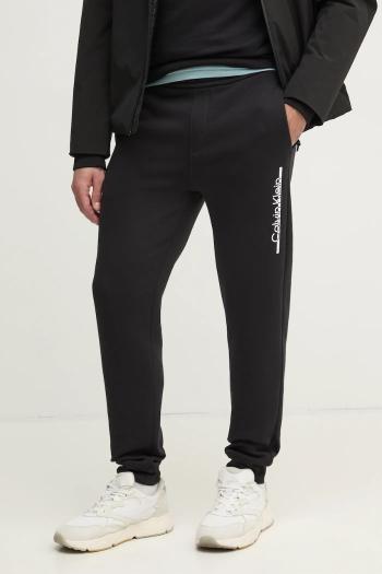 Tepláky Calvin Klein čierna farba, s potlačou, K10K114342