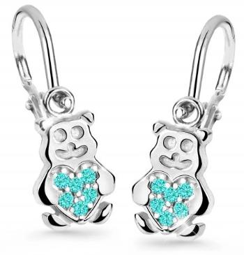 Cutie Jewellery Detské náušnice z bieleho zlata Medvedíky C2751-10-X-2 svetlo zelená