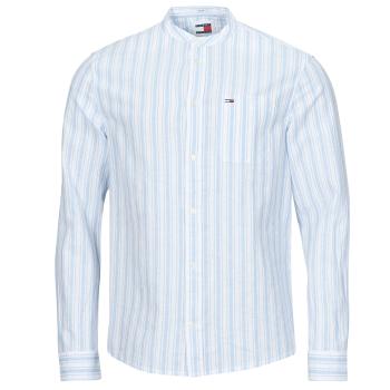 Tommy Jeans  TJM MAO STRIPE LINEN BLEND SHIRT  Košele s dlhým rukávom Viacfarebná