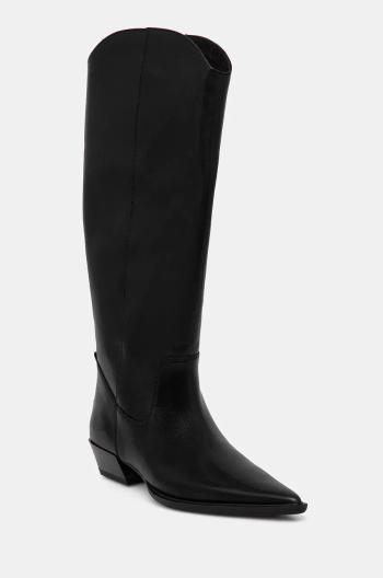 Kožené čižmy Vagabond Shoemakers CASSIE dámske, čierna farba, na podpätku, 5850-101-20
