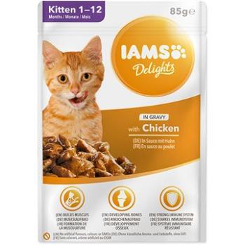 Kapsička IAMS mačiatko – kura v omáčke 85 g (8710255100173)