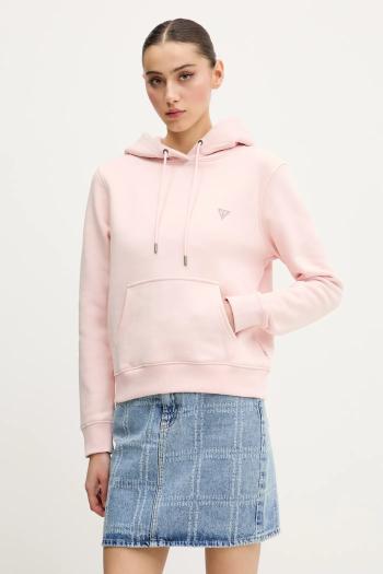 Mikina Guess Jeans dámska, oranžová farba, s kapucňou, jednofarebná, W4YQ04 KC811