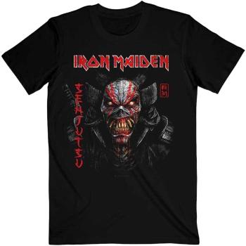 Iron Maiden Tričko Senjutsu Black Cover Vertical Logo Unisex Black M