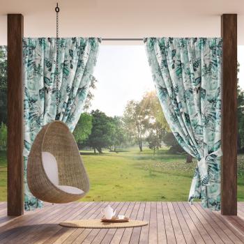 ArtFir Záves na terasu GARDEN 2 P | biela/zelená 155 x 200 cm