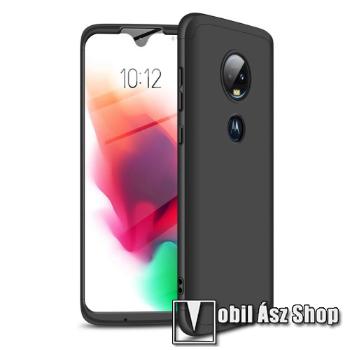 GKK műanyag védő tok / hátlap - FEKETE - 360 fokos védelem! - MOTOROLA Moto G7