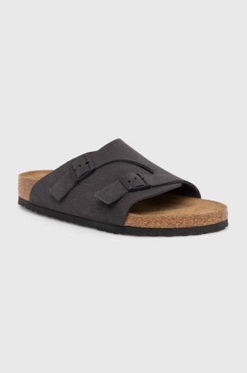 Semišové šľapky Birkenstock Zürich pánske, šedá farba, 1028586
