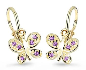 Cutie Jewellery Zlaté detské náušnice C2748-10-X-1 fialová