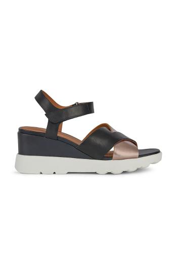 Kožené sandále Geox D SPHERICA EC6 C čierna farba, D45G0C 043CF C0067
