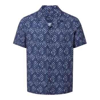WOMBAT® Pánska letná košeľa - Tmavomodrá / biela / aztec | L