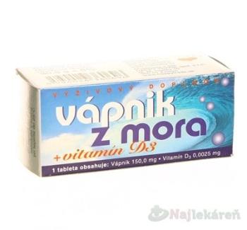 NATURVITA VÁPNIK Z MORA + vitamín D3, 60 ks