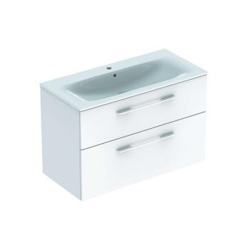 GEBERIT - Selnova Square Umývadlová skrinka 64x99x48 cm, s umývadlom, 2 zásuvky, lesklá biela 501.244.00.1