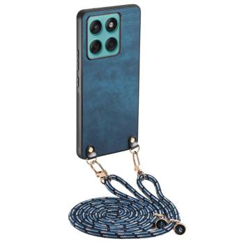 VINTAGE ROPE Kryt so šnúrkou Motorola Edge 60 / Edge 60 Fusion modrý