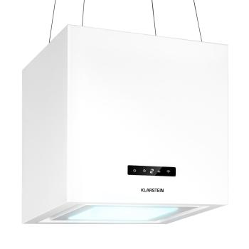 Klarstein Kronleuchter Smart, digestor, 40 cm, ostrovčekový, 595 m³/h, ovládánie cez aplikáciu, LED panel, biely