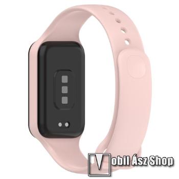 Okosóra szíj - szilikon - 104mm + 118mm hosszú - VILÁGOSRÓZSASZÍN - Xiaomi Redmi Band 2 / Smart Band 2 / Smart Band 8 Active