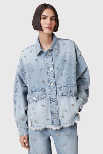 Bavlnená rifľová bunda AllSaints HETTIE prechodná, oversize, W106PC
