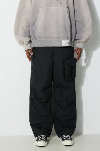 Nohavice Maharishi M.A.L.I.C.E. M51 Cargo Pants Cotton Hemp Twill 28 pánske, čierna farba, strih cargo, 5051.BLACK
